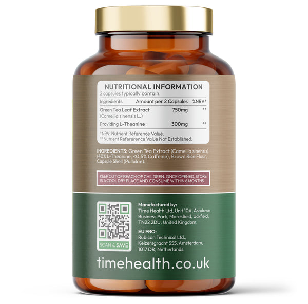 L-Theanine – Green Tea Extract (Decaffeinated) 300mg – Sleep, Relaxation & Mental Clarity
