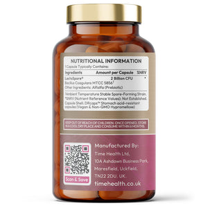 Spore-Based Bio Cultures – Probiotic LactoSpore® (Bacillus Coagulans) – 2 Billion CFU – Science-Backed Strain with Prebiotic Alfalfa for Good Gut Flora bottle