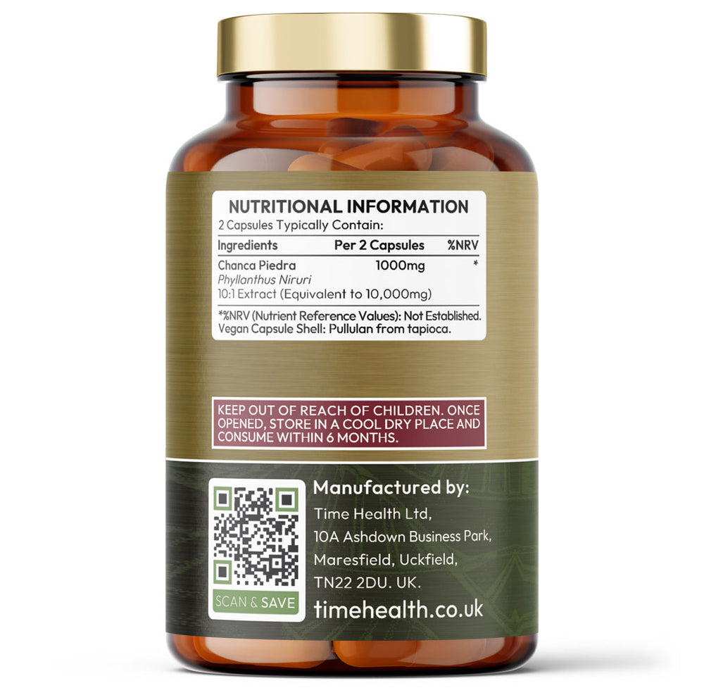 Stone Breaker - Chanca Piedra - 120 Capsule Bottle - Kidney & Liver Support - Dissolve, Flush & Cleanse - Phyllanthus niruri Time Health