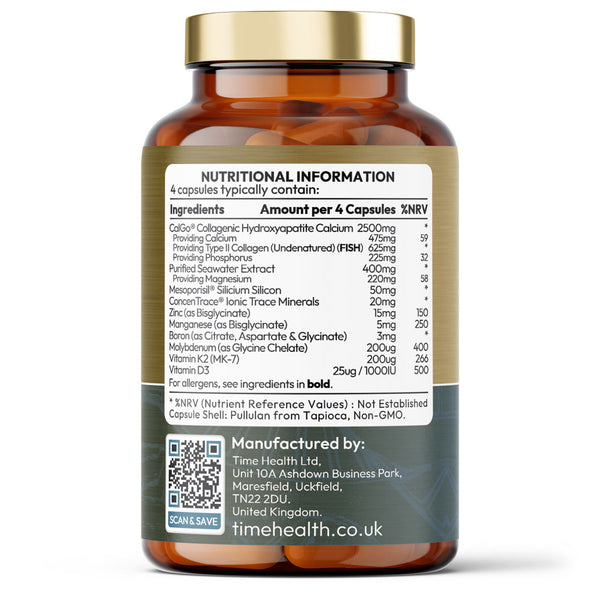 Bone Regen® – Calcium, Magnesium, D3, K2, Zinc & Collagen – Bone Strength & Repair