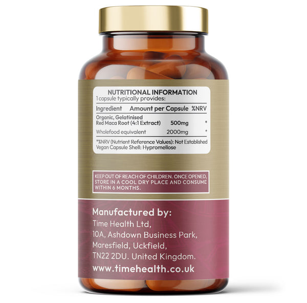 Red Maca Root - Gelatinised - Soil Association Certified Organic - Capsules / Powder
