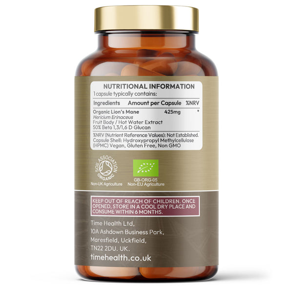 Organic Lion’s Mane – Ultra Strength 50% Beta Glucans - Immune and Gut