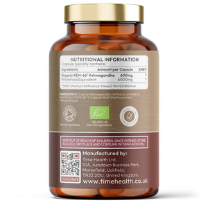 Organic KSM66® Ashwagandha - 6000mg Equivalent - 5% Withanolides