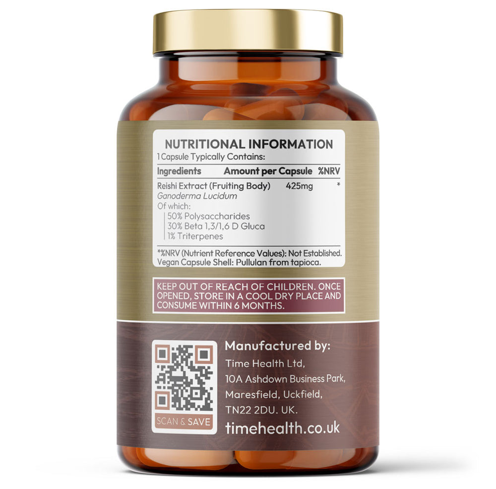 Reishi Mushroom Extract – High Strength 50% Polysaccharides – Immunity & Vitality