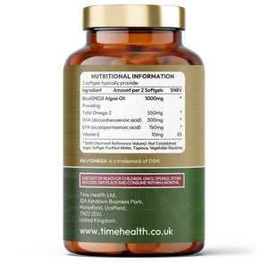 Vegan Omega 3 – EPA & DHA from Algae Oil – Heart, Brain & Eye Health