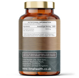 Bottle of Time Health NAC N-Acetyl-Cysteine on a blank background
