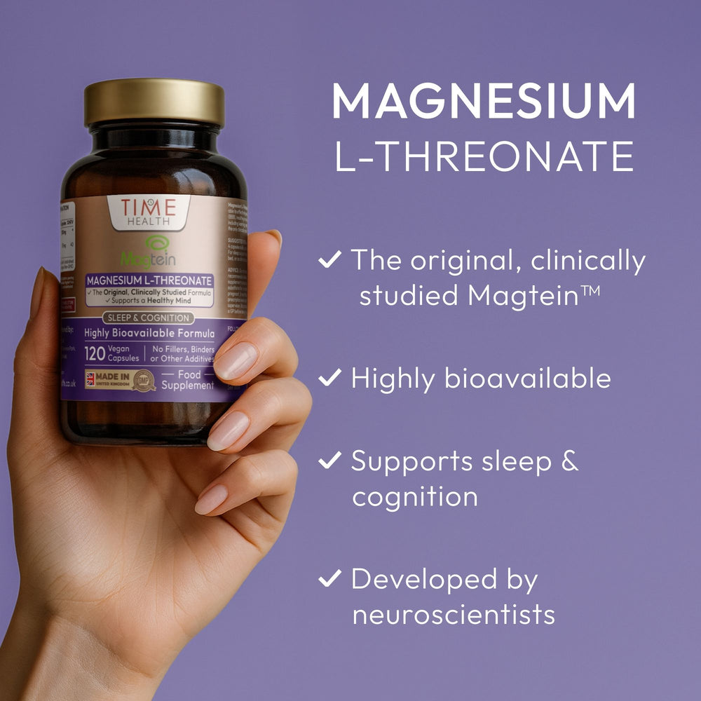 Time Health Magnesium L-threonate - The original, clinically studied Magtein -Highly bioavailable - Supports sleep and cognition - Developed by neuroscientists | Hover