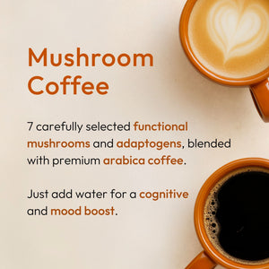 mushroom coffee with 7 functional mushrooms and adaptogens
