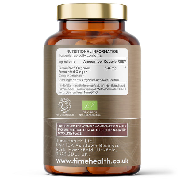 Organic Fermented Ginger - Highly Bioavailable - 120 Capsules - UK Made