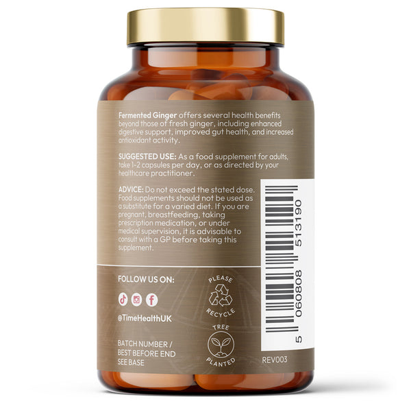 Organic Fermented Ginger - Highly Bioavailable - 120 Capsules - UK Made
