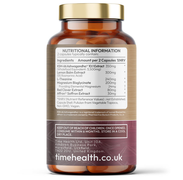 NeuroCalm® - Saffron, KSM-66 Ashwagandha, L-Theanine, Magnesium, Lemon Balm, Red Clover - Cortisol Management
