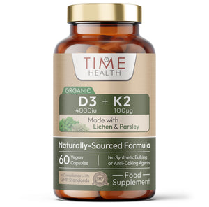 Organic Vitamin D3 (4000IU) + K2 (100μg) - Naturally Derived from Lichen & Parsley