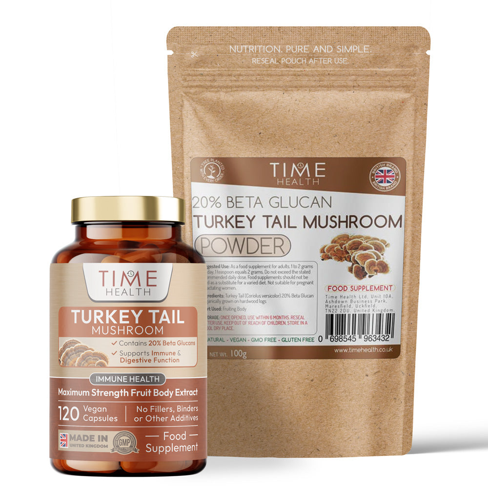 Turkey Tail Mushroom Extract - 20% Beta Glucan - Immune Booster - Supports Repair & Recovery - 120 Capsules