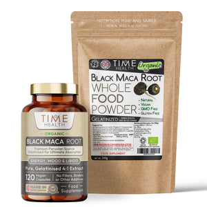 Black Maca Root - Soil Association Certified Organic - Capsules / Powder