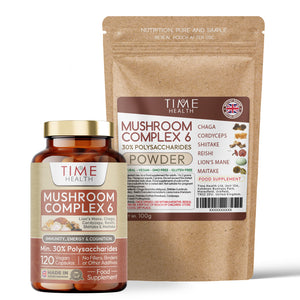 Mushroom Complex 6 - Chaga - Cordyceps - Shiitake - Reishi - Lion's mane - Maitake HIGH STRENGTH