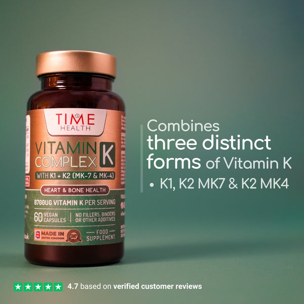Vitamin K Complex – Active K1 + K2 (MK-4 & MK-7) – Heart, Bone & Circulation Support