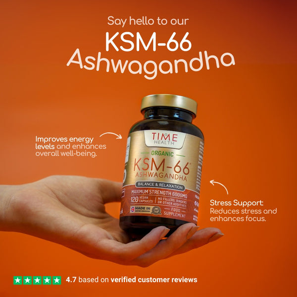 Organic KSM66® Ashwagandha - 6000mg Equivalent - 5% Withanolides - Balancing