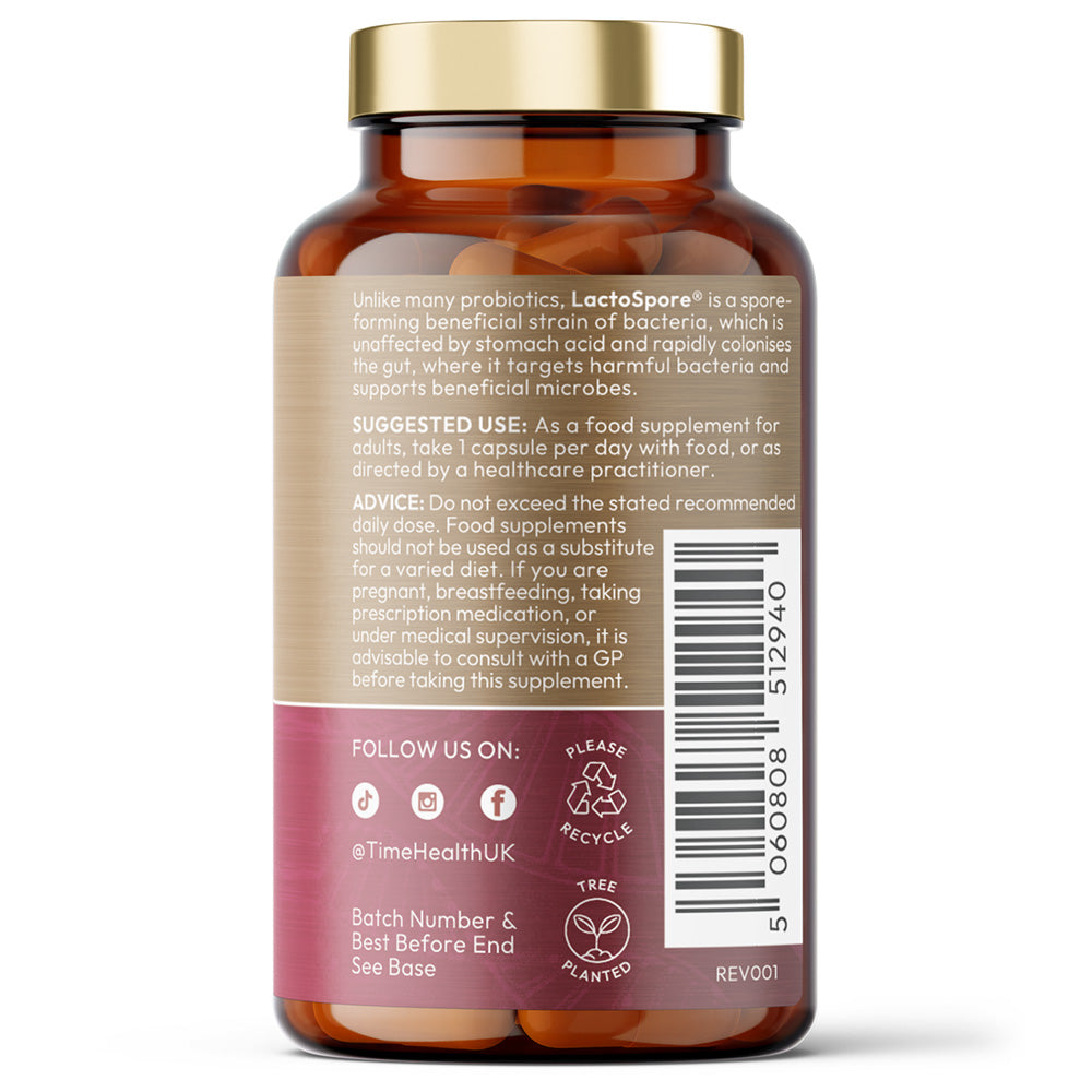 Spore-Based Bio Cultures – Probiotic LactoSpore® (Bacillus Coagulans) – 2 Billion CFU – Science-Backed Strain with Prebiotic Alfalfa for Good Gut Flora bottle