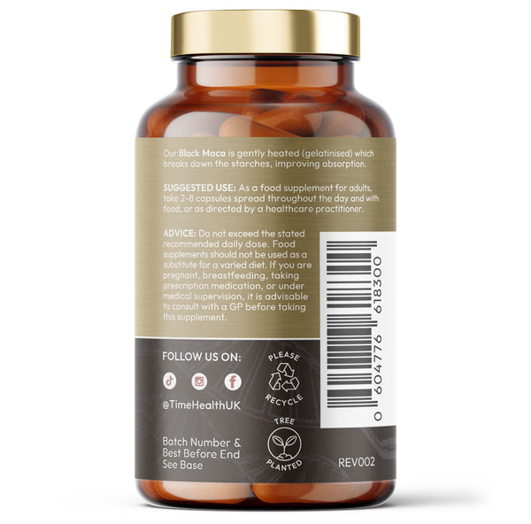 Black Maca Root - Soil Association Certified Organic - Capsules / Powder