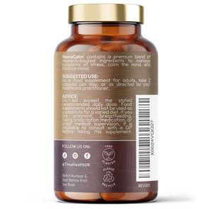 NeuroCalm® - Cortisol Management - Saffron, KSM-66 Ashwagandha, L-Theanine, Magnesium, Lemon Balm, Red Clover - Relax & Unwind - 90 Capsules - UK Made Supplement – GMP Standards – Zero Additives