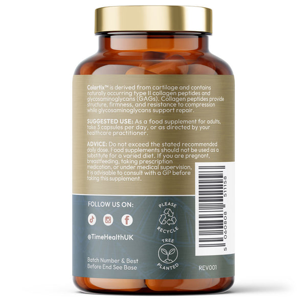 Time Health Colartix Collagen bottle with label on a white background
