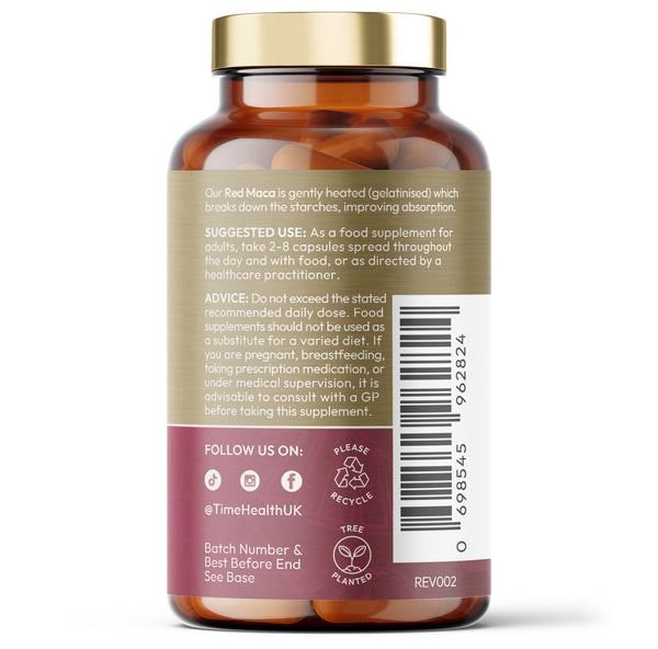 Red Maca Root - Gelatinised - Soil Association Certified Organic - Capsules / Powder