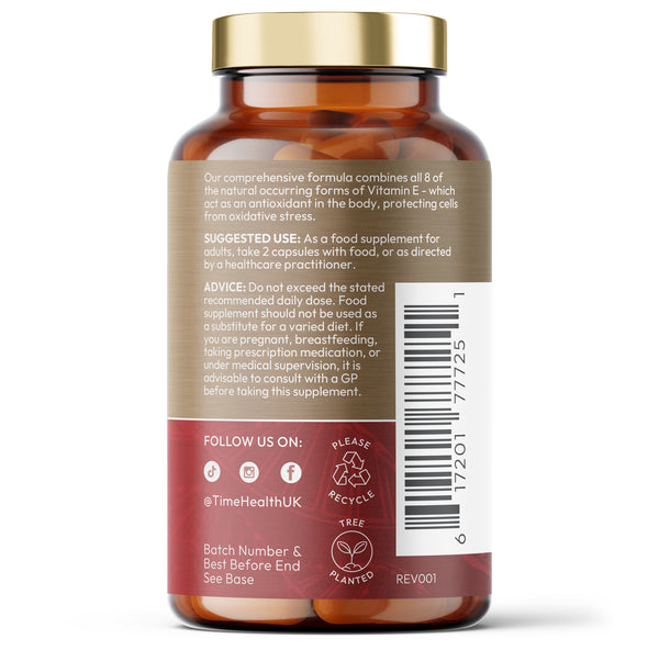 Vitamin E Complex – All 8 Tocopherols & Tocotrienols – Antioxidant & Cellular Health