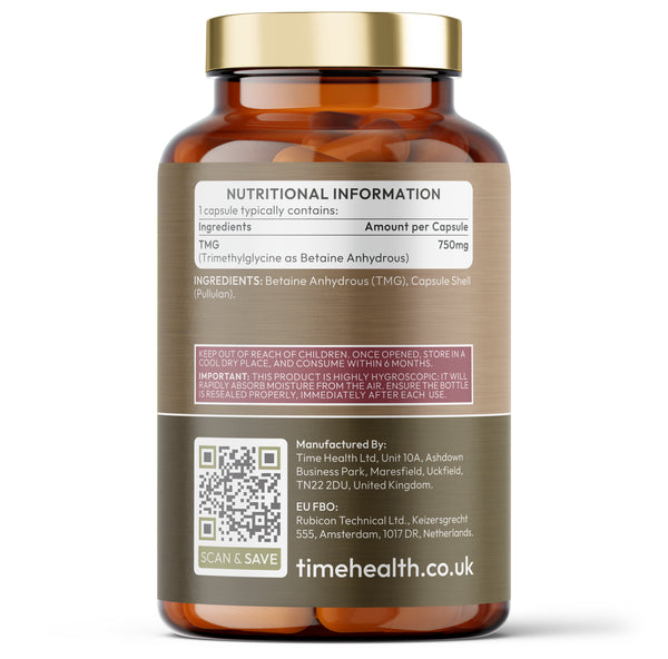 TMG (Trimethylglycine) 750mg – High Strength – Methylation & Heart Health
