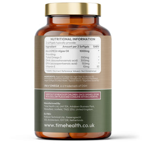 Vegan Omega 3 – EPA & DHA from Algae Oil – Heart, Brain & Eye Health