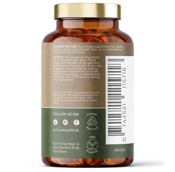 Vegan Omega 3 – EPA & DHA from Algae Oil – Heart, Brain & Eye Health