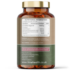 Vegan Omega 3 – EPA & DHA from Algae Oil – Heart, Brain & Eye Health