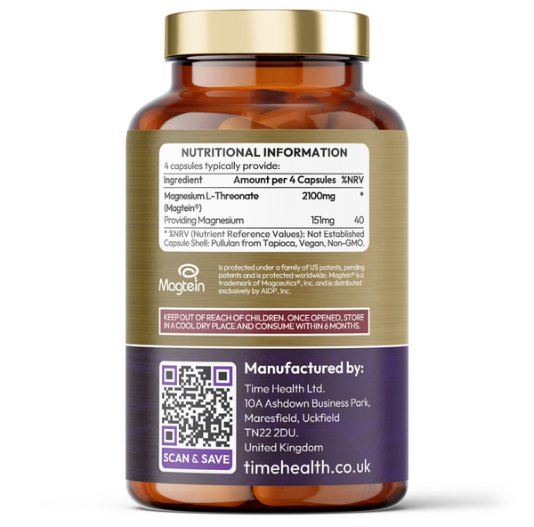 Magnesium L-Threonate - Magtein® - High Strength 2100mg - Cognitive & Sleep Support