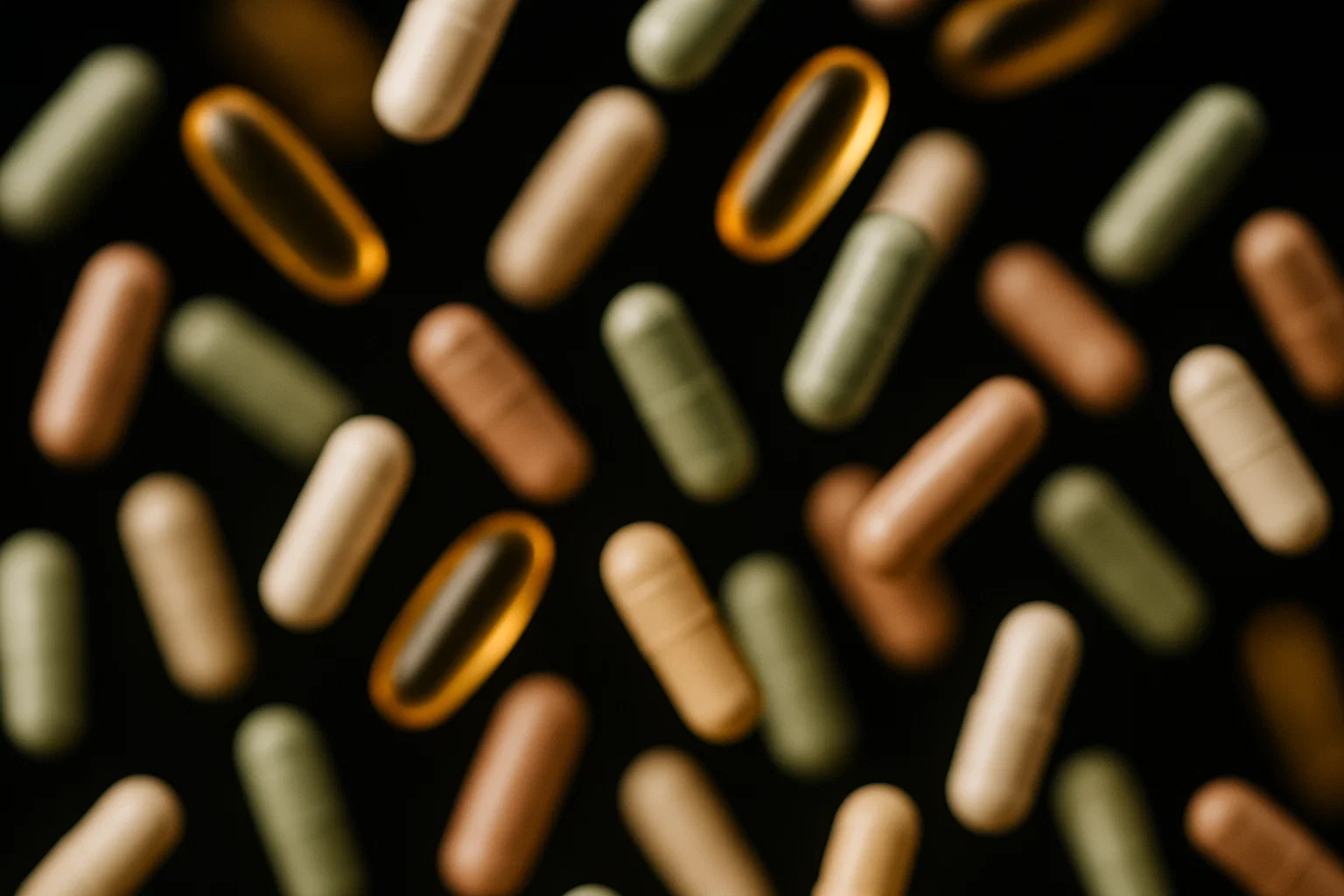 supplement capsules falling