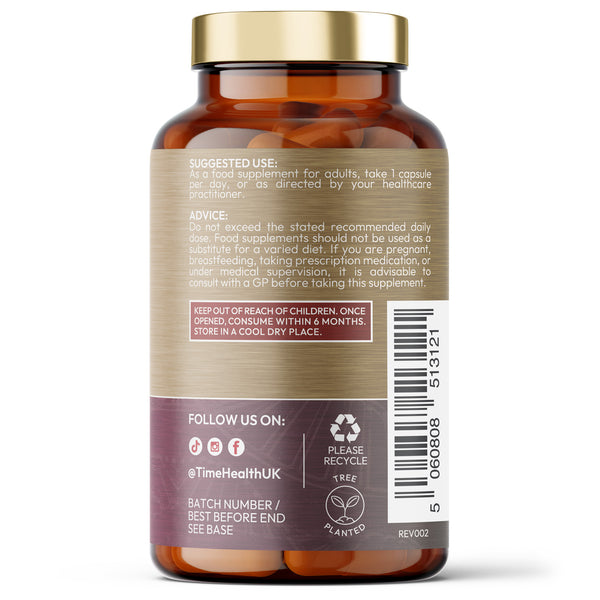 Time Health Gut Restore - As a food supplement for adults, take 1 capsule per day or as directed by your healthcare practitioner. Do not exceed stated daily dose EAN 5060808513121