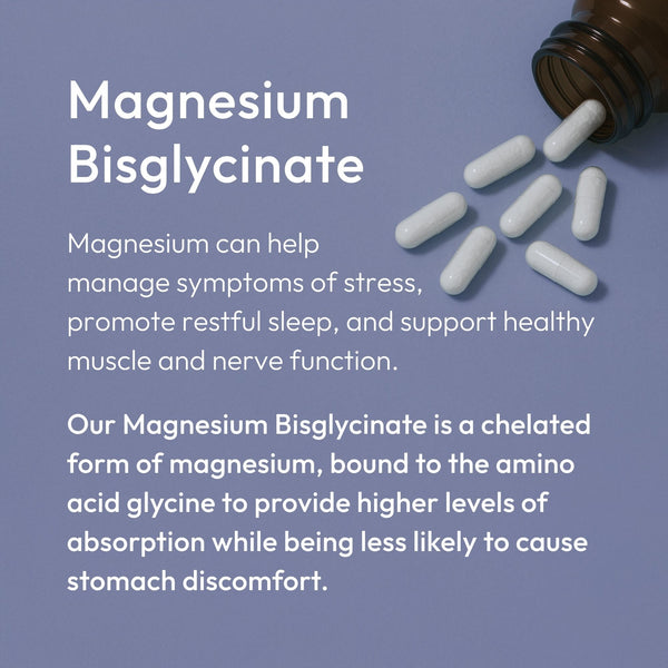 Magnesium Bisglycinate – Superior Absorption & Stomach Gentle - NovoMin® - Relaxation & Nerves
