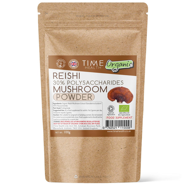 Organic Reishi Mushroom Extract Powder - 30% Polysaccharides - EU Grown