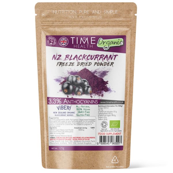 ViBERi® Pure Organic New Zealand Freeze-Dried Blackcurrant Powder 3.3% Anthocyanins