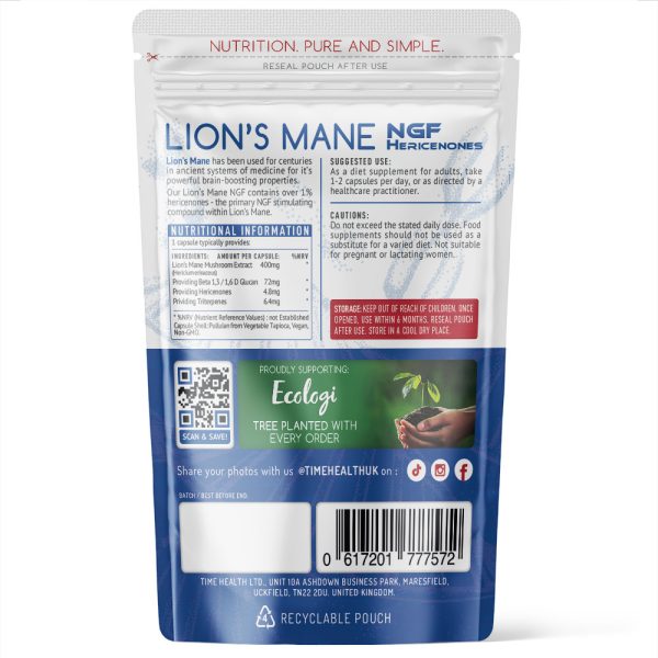 Lion's Mane NGF blue pouch Hericenones