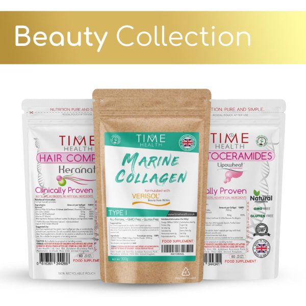 Beauty collection pouches - marine collagen, keranet hair complex and phytoceramides with lipowheat