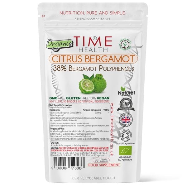 Organic Citrus Bergamot Extract - High Strength 38% Bergamot Polyphenols - Clinically Studied BPF