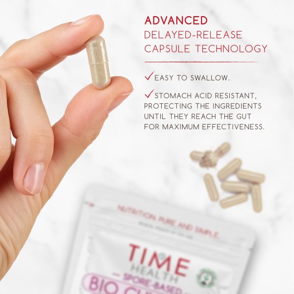 BIO CULTURES LACTOSPORE PROBIOTIC CULTURES ADVANCED DELAYED RELEASE CAPSULE TECHNOLOGY. EASY TO SWALLOW. STOMACH ACID RESISTANT, PROTECTING THE INGREDIENTS UNTIL THEY REACH THE GUT FOR MAXIMUM EFFECTIVENESS BILLION CFU