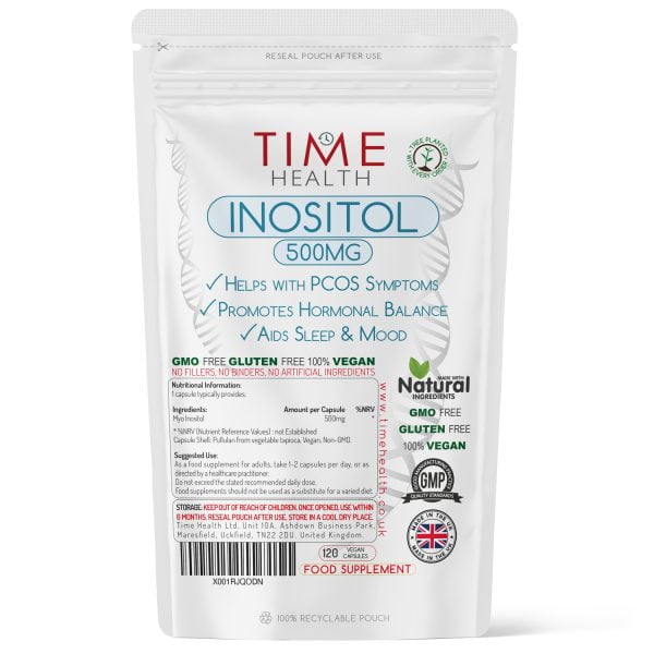 Inositol - 500mg X 120 Capsules - PCOS, Liver, Sleep & Mood Support ...