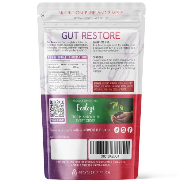 Gut Restore – 12 Strain Probiotic & Postbiotic Butyrate Generator – MicroBiomeX – Clinically Proven – 'Rehab' for the Gut – Advanced Bio Cultures Formula