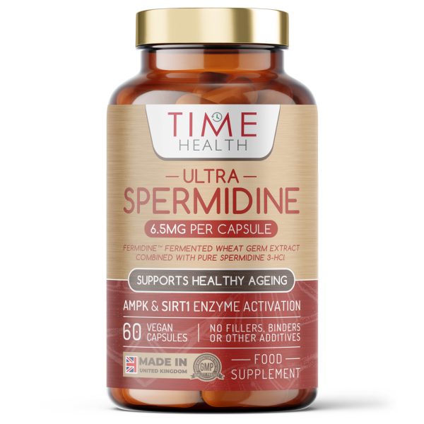 Ultra Spermidine - 6.5mg per Capsule - Blend of Wheat Germ Extract & Pure Spermidine 3-HCl for Maximum Potency & Bioavailability - Promotes Autophagy - AMPK & SIRT1 Enzyme Activation - 60 Capsules